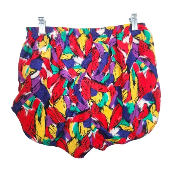 90s Vintage Healthy Attitude Bright Running Exercise Shorts Medium Nylon - Picture 3 of 4